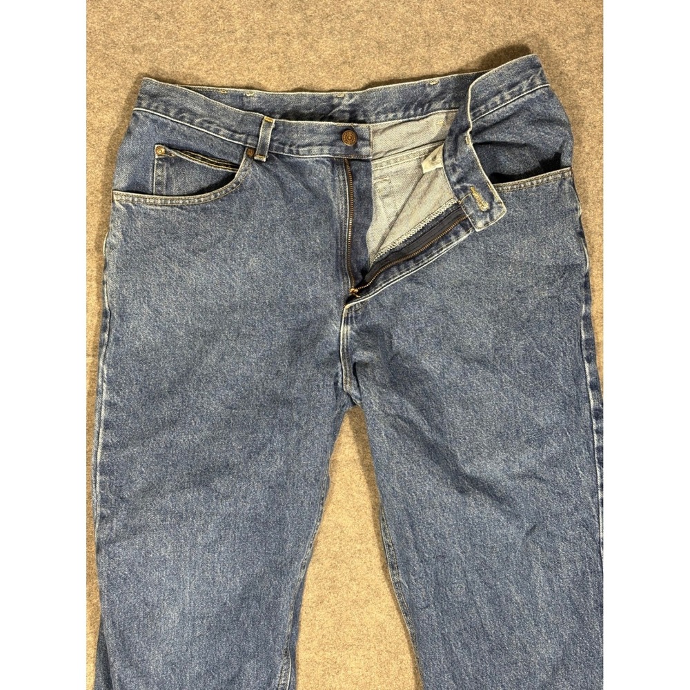 Lee Mens‎ Straight Leg Jeans Medium Wash Blue Denim 5-Pocket Pants 38x32